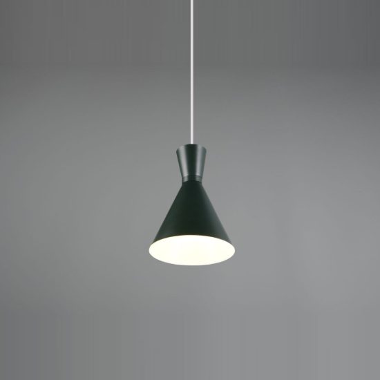 Lampada a sospensione per sala da pranzo moderna verde pistacchio con paralume a doppio cono