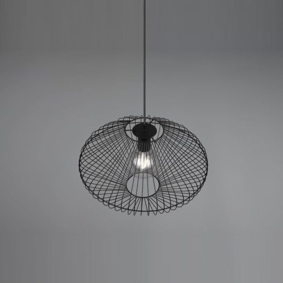Lampadario a sospensione per soggiorno moderno a gabbia nero