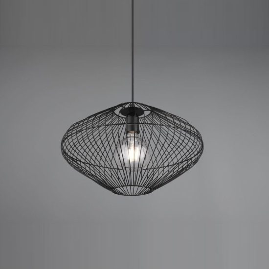 Lampadario a sospensione per soggiorno moderno a gabbia nero