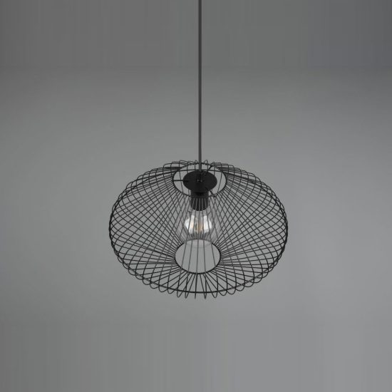 Lampadario a sospensione per soggiorno moderno a gabbia nero