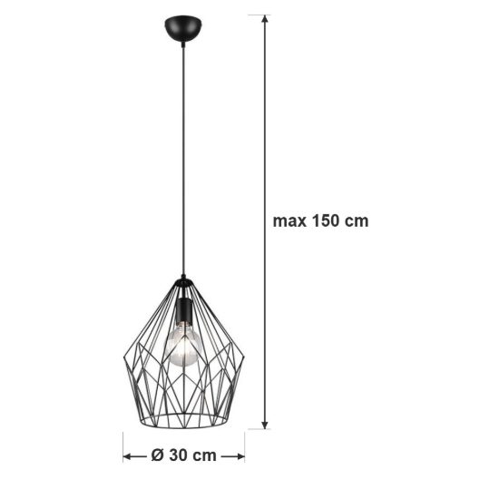 Lampadario a sospensione per cucina moderno a gabbia nero