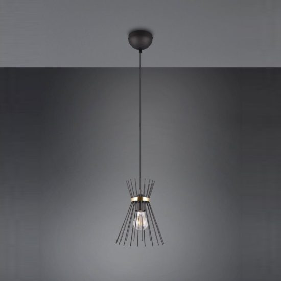 Lampada a sospensione per cucina moderna a bacchette di metallo nera oro