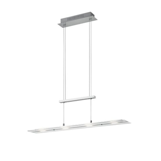 Lampadario a sospensione 4 luci led 20w 3000k per sala da pranzo lineare nichel opaco