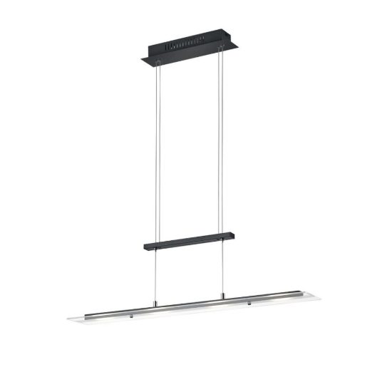 Lampadario a sospensione 4 luci led 20w 3000k per sala da pranzo lineare nero