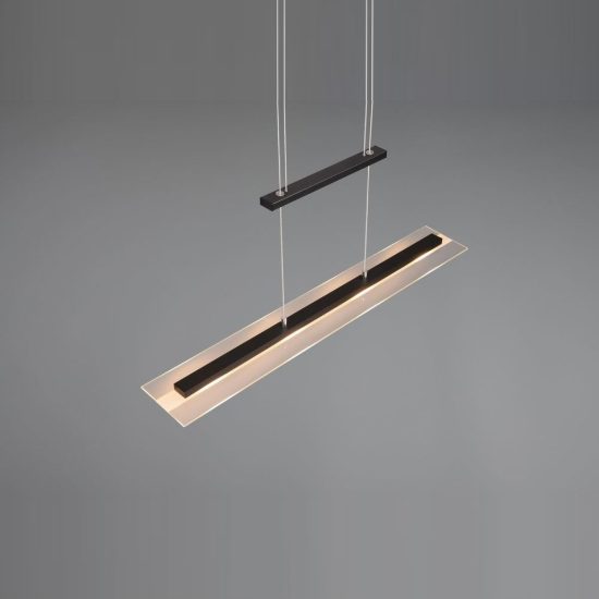 Lampadario a sospensione 4 luci led 20w 3000k per sala da pranzo lineare nero