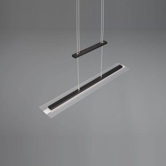 Lampadario a sospensione 4 luci led 20w 3000k per sala da pranzo lineare nero