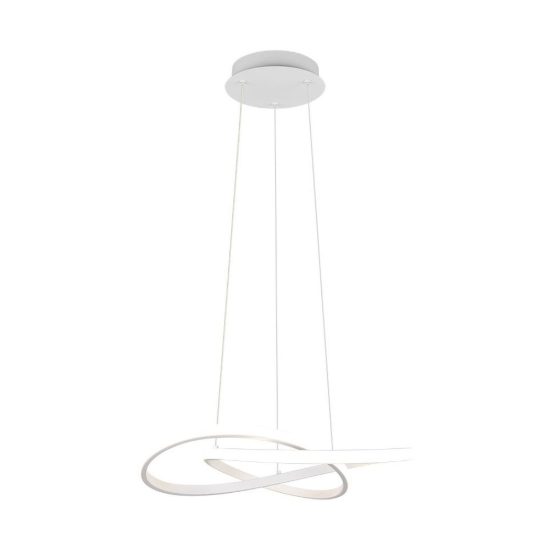Lampadario a sospensione led 36w 4000k per sala da pranzo moderno bianco dal design curvo