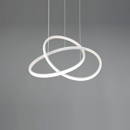 Lampadario a sospensione led 36w 4000k per sala da pranzo moderno bianco dal design curvo