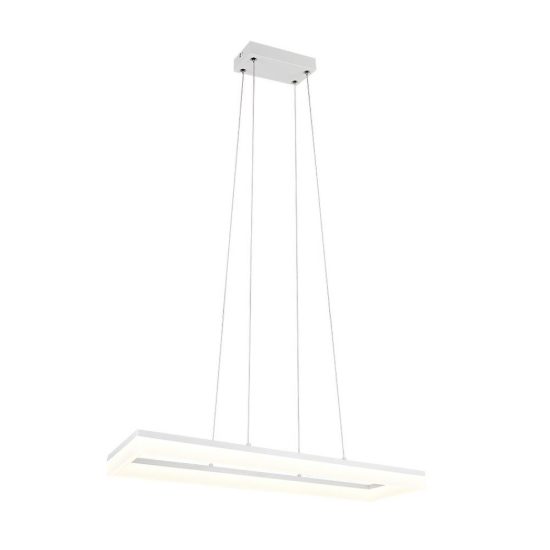 Lampadario a sospensione led 27w 4000k per sala da pranzo moderno rettangolare bianco