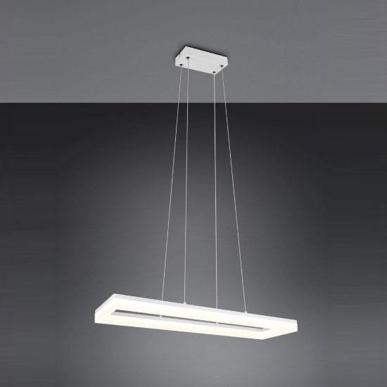Lampadario a sospensione led 27w 4000k per sala da pranzo moderno rettangolare bianco