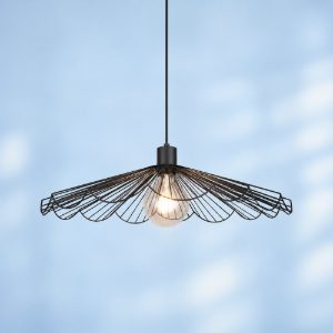 Lampadario a sospensione piccolo per sala da pranzo moderno nero a ventaglio