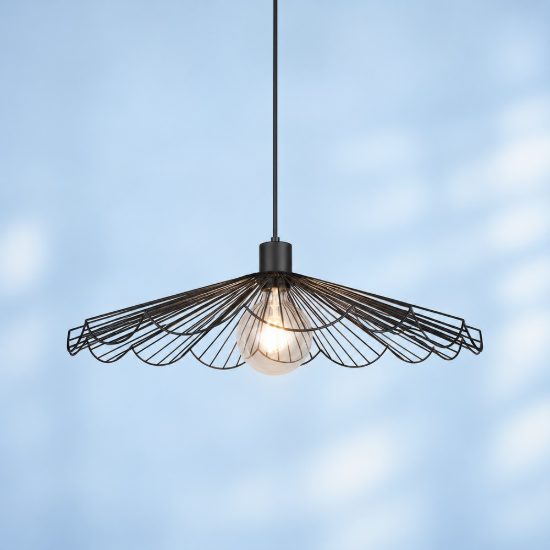 Lampadario a sospensione piccolo per sala da pranzo moderno nero a ventaglio
