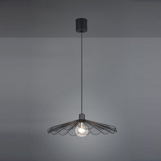 Lampadario a sospensione piccolo per sala da pranzo moderno nero a ventaglio