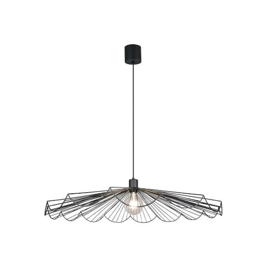 Lampadario a sospensione grande per sala da pranzo moderno nero a ventaglio