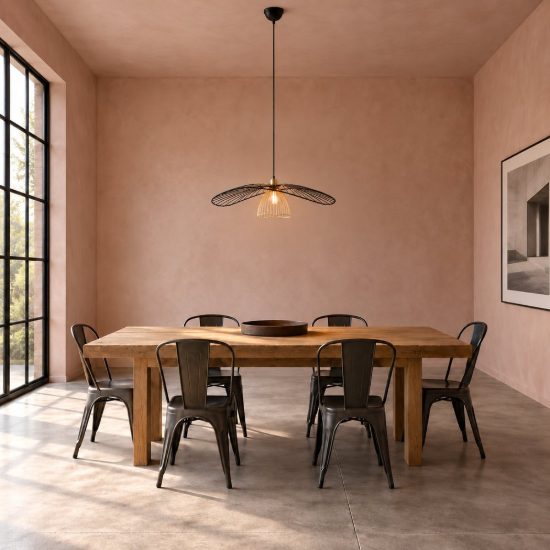 Lampadario a sospensione piccolo per sala da pranzo nero oro con paralume aperto in metallo