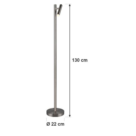 Piantana ricaricabile led 3w cct 3000k 4000k 6500k touch per soggiorno orientabile nichel opaco