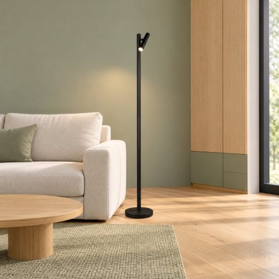 Lampada da terra ricaricabile led 3w cct 3000k 4000k 6500k touch per soggiorno orientabile nera