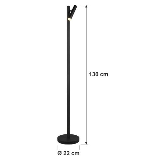 Lampada da terra ricaricabile led 3w cct 3000k 4000k 6500k touch per soggiorno orientabile nera
