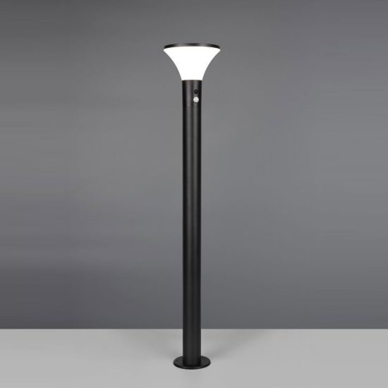 Lampione da giardino solare led 3,5w 4000k con sensore di movimento ip44 a forma di fungo nero