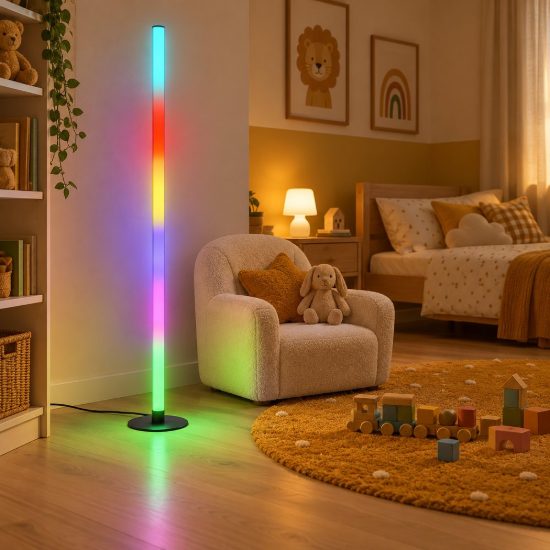 Piantana per cameretta gaming led 11w rgb con telecomando controllo del suono nera