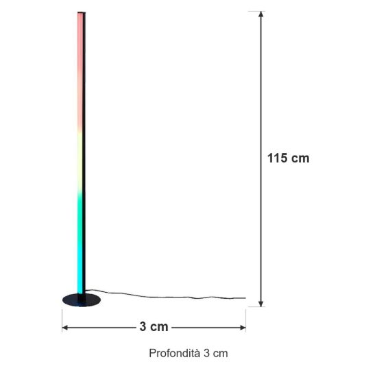 Piantana per cameretta gaming led 11w rgb con telecomando controllo del suono nera