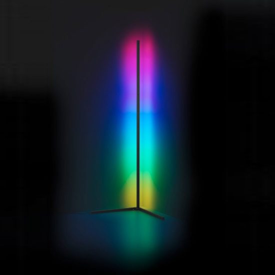 Piantana per cameretta ad angolo gaming led 10w rgb con telecomando controllo del suono nera