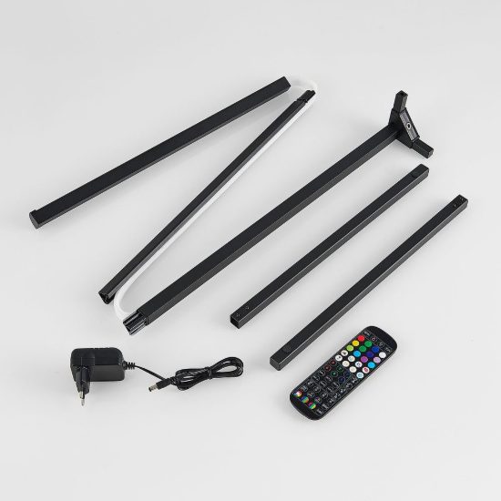 Piantana per cameretta ad angolo gaming led 10w rgb con telecomando controllo del suono nera