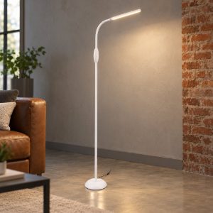 Piantana per salotto led 5w 3000k 4000k 5000k touch da lettura con collo flessibile bianca
