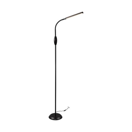 Lampada da terra per soggiorno led 5w cct 3000k 4000k 5000k touch da lettura con collo flessibile nera