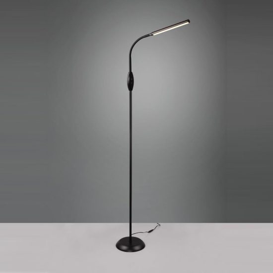 Lampada da terra per soggiorno led 5w cct 3000k 4000k 5000k touch da lettura con collo flessibile nera