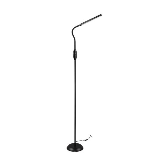 Lampada da terra per soggiorno led 5w cct 3000k 4000k 5000k touch da lettura con collo flessibile nera