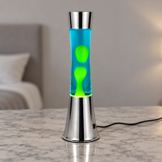 Lampada da tavolo led 2w 3000k effetto lava per cameretta con magma giallo
