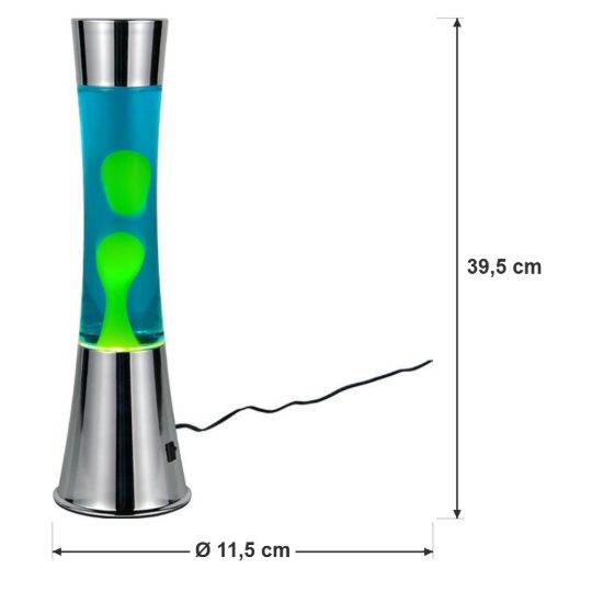 Lampada da tavolo led 2w 3000k effetto lava per cameretta con magma giallo