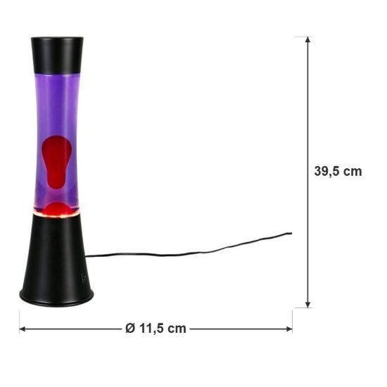 Lampada da tavolo led 2w 3000k effetto lava per cameretta con magma porpora
