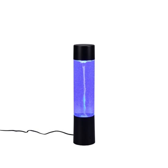 Abat-jour led 0,9w rgb per comodino design a colonna d'acqua con effetto tornado nero