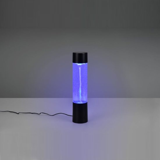 Abat-jour led 0,9w rgb per comodino design a colonna d'acqua con effetto tornado nero
