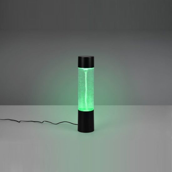 Abat-jour led 0,9w rgb per comodino design a colonna d'acqua con effetto tornado nero