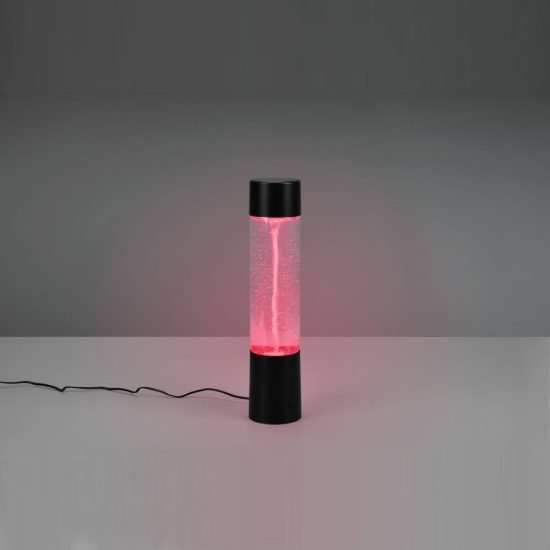 Abat-jour led 0,9w rgb per comodino design a colonna d'acqua con effetto tornado nero