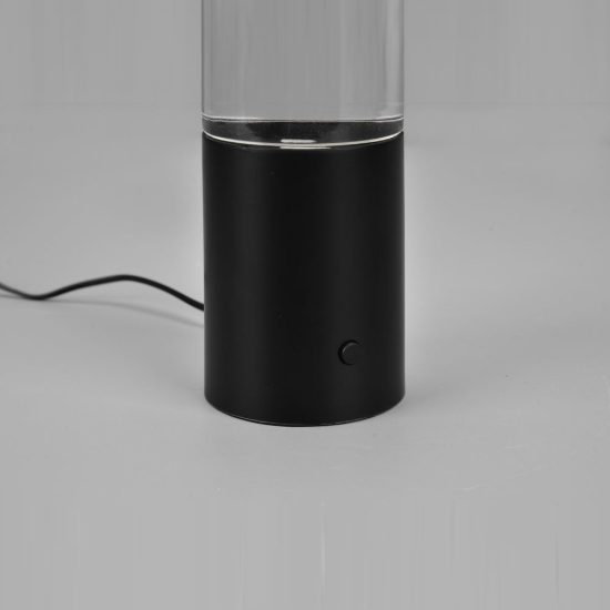 Abat-jour led 0,9w rgb per comodino design a colonna d'acqua con effetto tornado nero