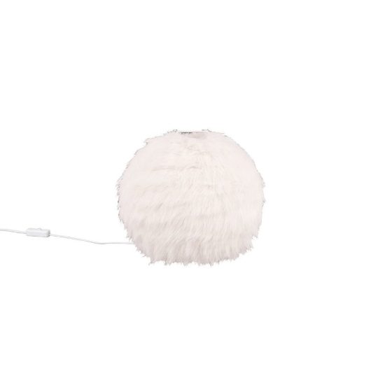 Abat-jour per comodino moderno in peluche sintetico bianco
