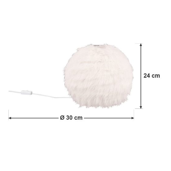 Abat-jour per comodino moderno in peluche sintetico bianco