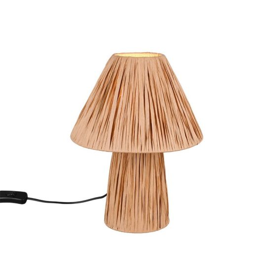 Abat-jour 2 luci per comodino moderno in carta naturale con base luminosa