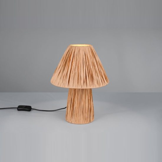 Abat-jour 2 luci per comodino moderno in carta naturale con base luminosa