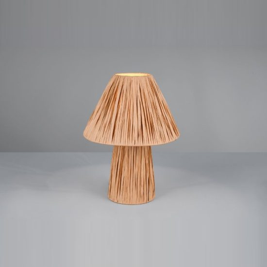 Abat-jour 2 luci per comodino moderno in carta naturale con base luminosa
