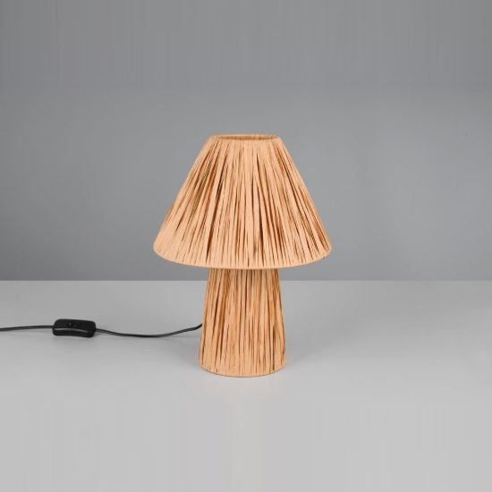 Abat-jour 2 luci per comodino moderno in carta naturale con base luminosa