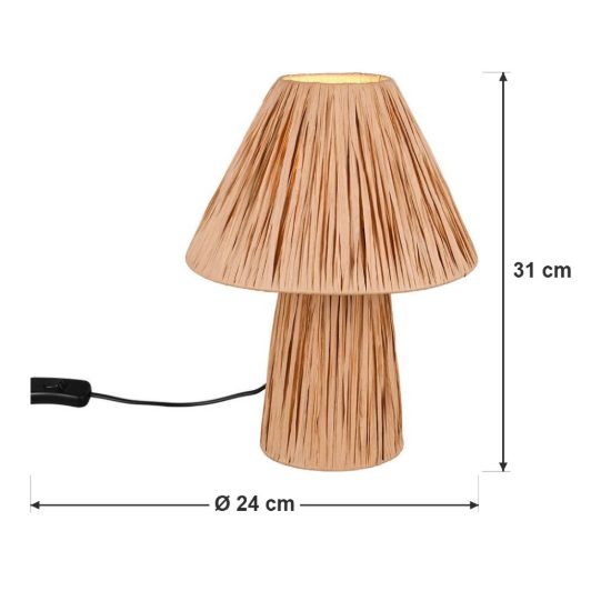 Abat-jour 2 luci per comodino moderno in carta naturale con base luminosa