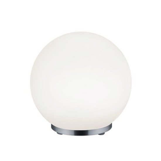 Abat-jour led 5,5w 3000k rgb con telecomando per comodino cromo con sfera satinata
