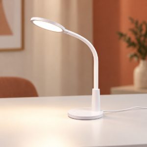 Lampada da scrivania led 8,4w 4000k touch per ufficio con braccio flessibile timer bianca