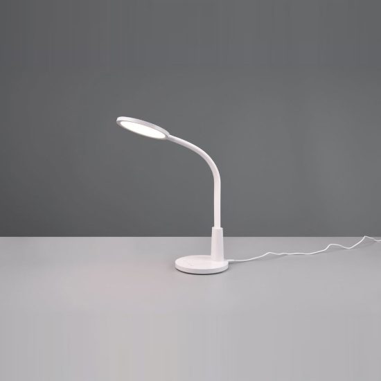 Lampada da scrivania led 8,4w 4000k touch per ufficio con braccio flessibile timer bianca