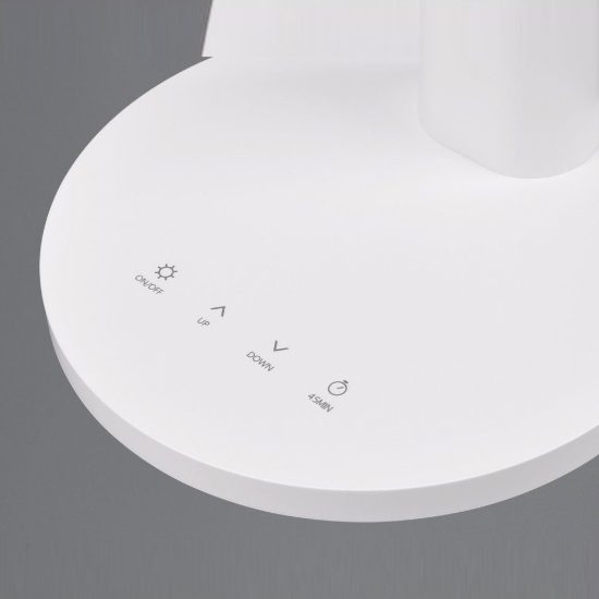 Lampada da scrivania led 8,4w 4000k touch per ufficio con braccio flessibile timer bianca